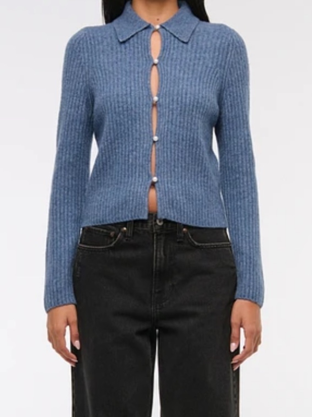Abercrombie & Fitch Pearl Button Collared Cardigan Size M